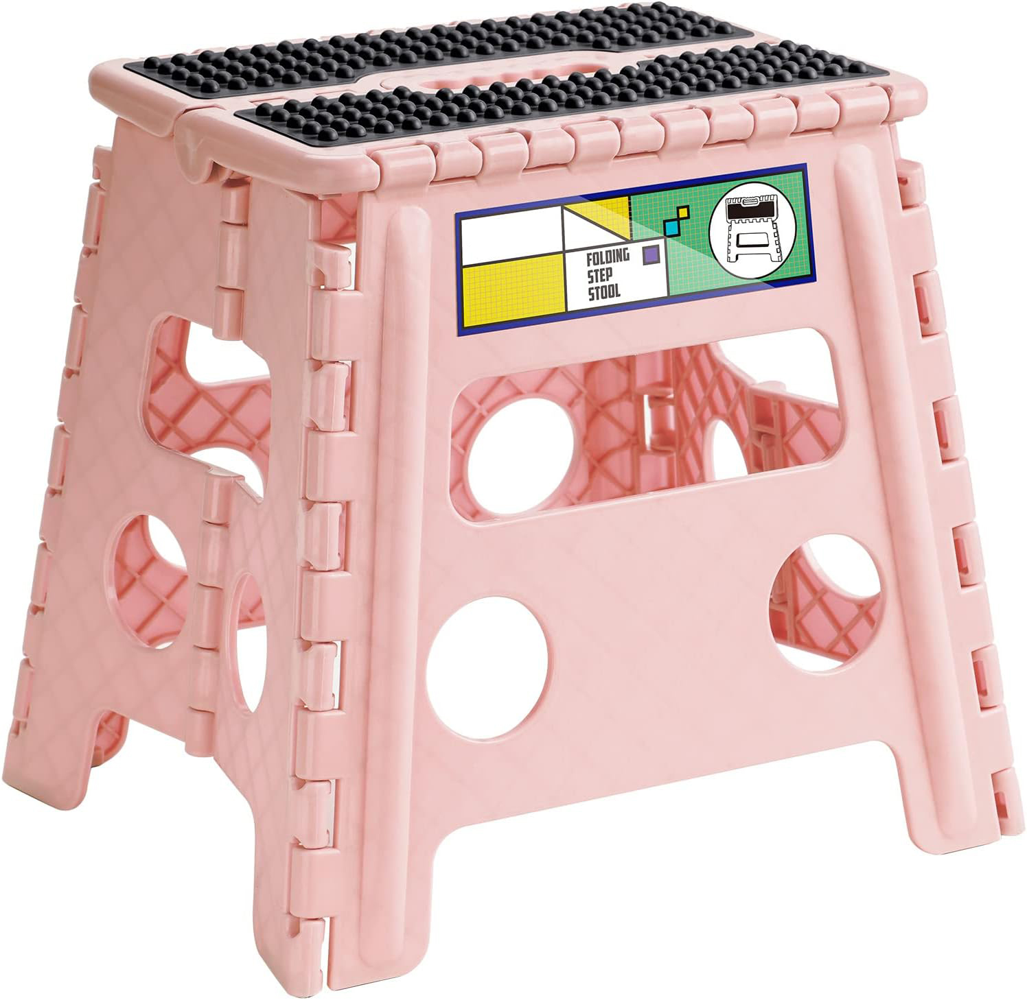 Huart Step Stool, NonSlip Plastic Stool with Handle for Bathroom