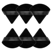 Huauoo 10 Pcs Triangle Velour Face Powder Puff Set with Case, Wet and Dry Use Beauty Makeup Tool