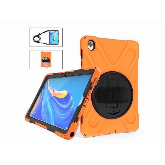 Huawei Mediapad M6 10.8 Case 2019 Three Layer Heavy Duty Shockproof Rugged Cover with 360 Degree Rotatable Stand and Hand Strap for Huawei Mediapad M6 10.8 inch 2019