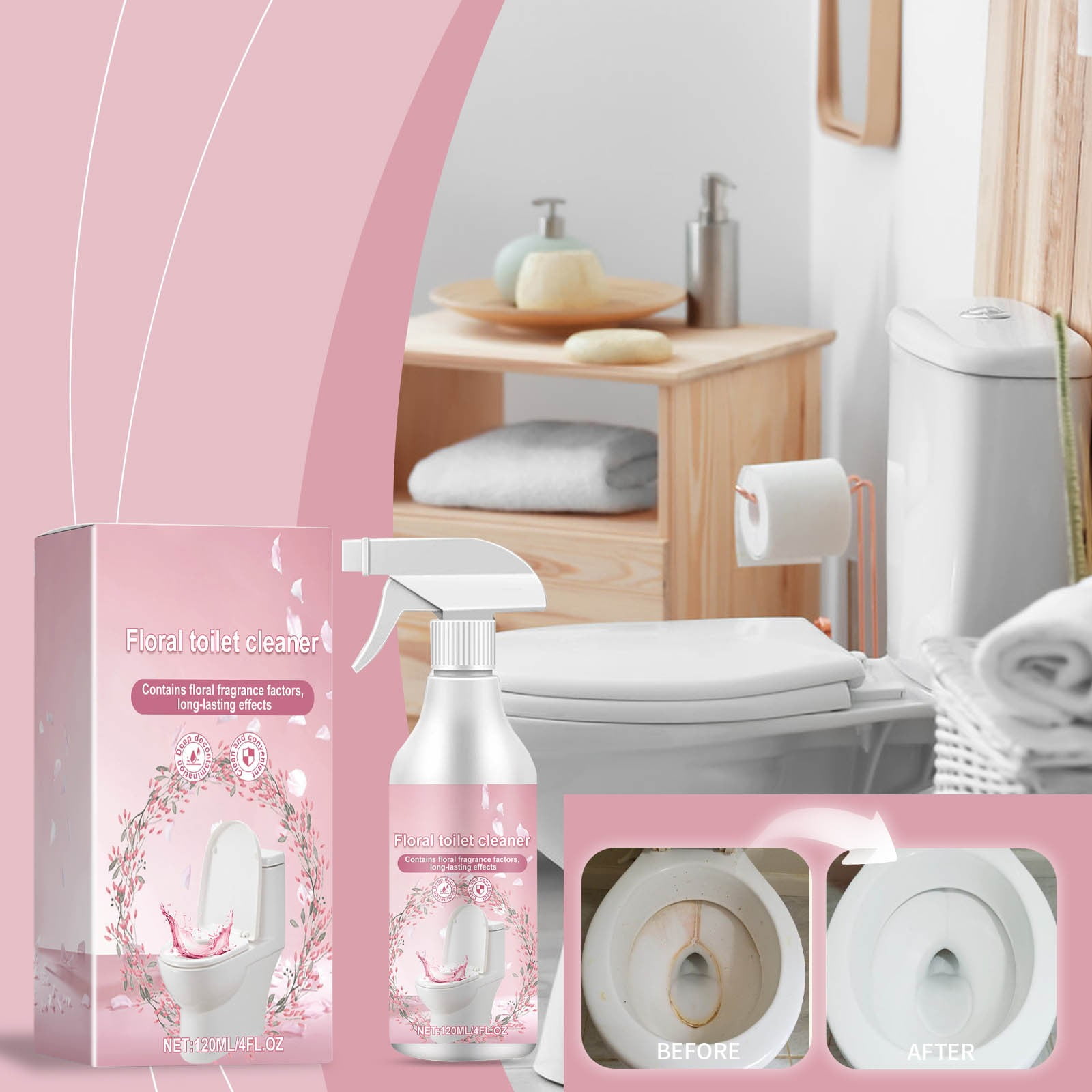 Huaxiang Toilet Decontamination Cleaner 120ml Toilet Ouster Bath