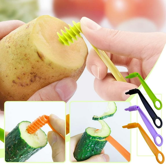 Huayishang Apple Peeler Slicer Corer Clearance, 1Pc Spiral Blade Handr Cutter Cucumber Carrot Potato Vegetables Spiral Knife Kitchen Accessories Tools Random Color Kitchen Gadgets Green