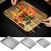 Huayishang Barbecue Grill Pan, Kitchen Essentials Clearance Sale Korean Stainless Steel Barbecue Plate Barbecue Plate Hot Pot Special Dish Plate Plate Plate Nordic Personality Plate