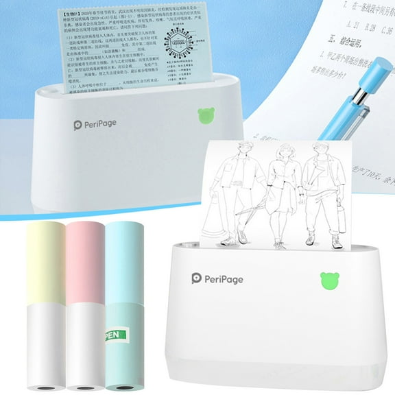 Huayishang Bluetooth Printer Clearance, Bluetooth Controllable Thermal Printer Printing Paper is Small and Portable School Supplies White