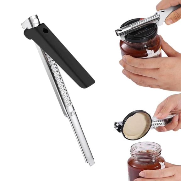 Huayishang Bottle Opener Labor Saving Can Opener Manual Lid Opener Non Slip for The Elderly Multi Functional Anti Scalding for The Elderly, Kitchen Essentials Clearance Sale Black