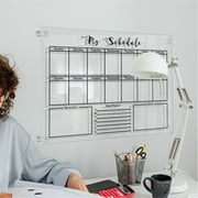 Huayishang Calendar for Fridge Clearance, Wall Acrylic Weekly Planner Board Clear Dry Erases Calendar Planner Reusable Weekly Daily to Do List Board Family to Do List A