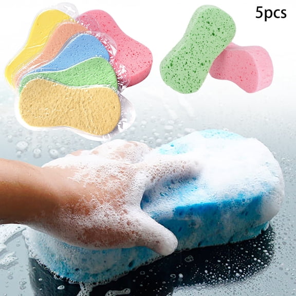 Huayishang Cleaning Ball 5 Pcs Car Wash Bone Design for Polishing Car Wash Sponges, Kitchen Essentials Clearance Sale Pink
