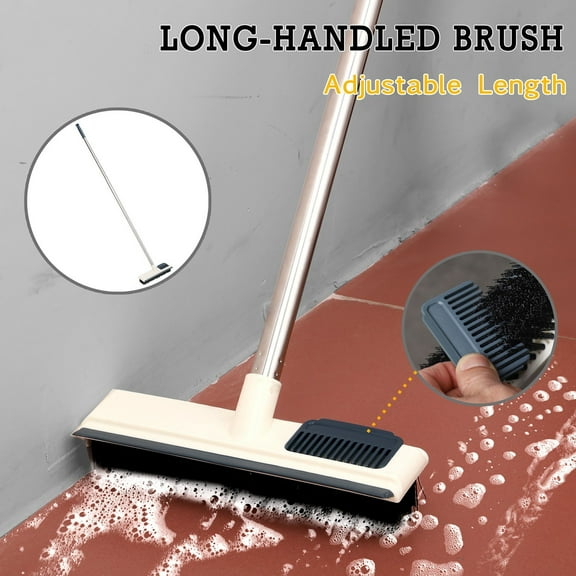 Huayishang Cleaning Brush Long Handled Floor Cleaning Brush Toilet Bath Bathtub Ceramic Tile Glass Wc Brushes Floor Scrub Brush, Kitchen Essentials Clearance Sale White