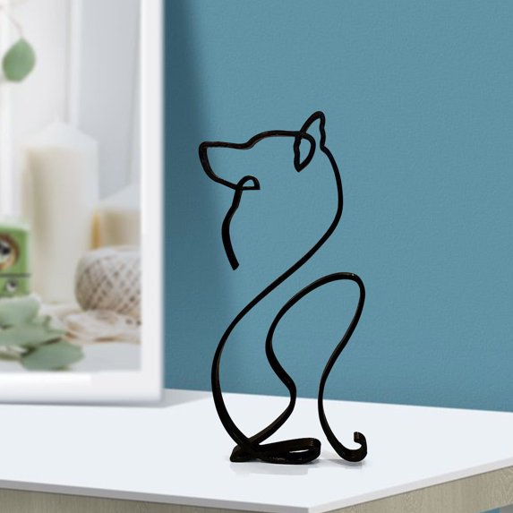 Huayishang Clearance Dog Minimalist Art Sculpture Huskys, Desktop Dress up Clearance Sale, 1 Dog Minimalist Art Sculpture