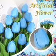 thumbnail image 1 of Huayishang Clearance Tulip Artificial Decoration Flowers Single Color 10Pc Blue, Household Imitation Clearance Sale, 10Pc Artificial Flowers, 1 of 4