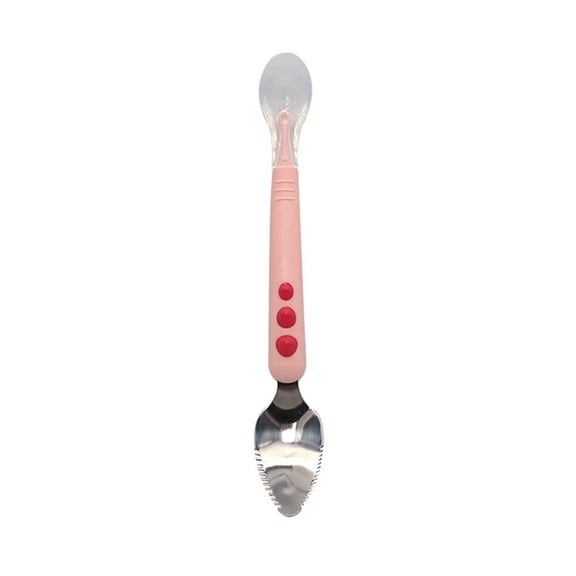 Huayishang Cooking Utensils Double Ended 316 Stainless Steel Baby Spoons with Silicone Tips for Puree Feeding and Infant Weaning, Kitchen Essentials Clearance Sale