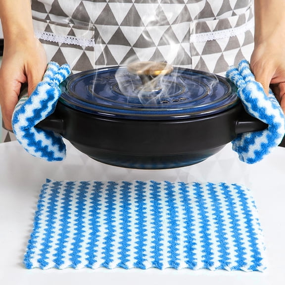 Huayishang Dish Brush, Kitchen Essentials Clearance Sale Household Cleaning Rag Strong Water Absorption Not Easy to Lose Hair and Not Easy to Fade Oil Stains Can Be Wiped Clean Heat