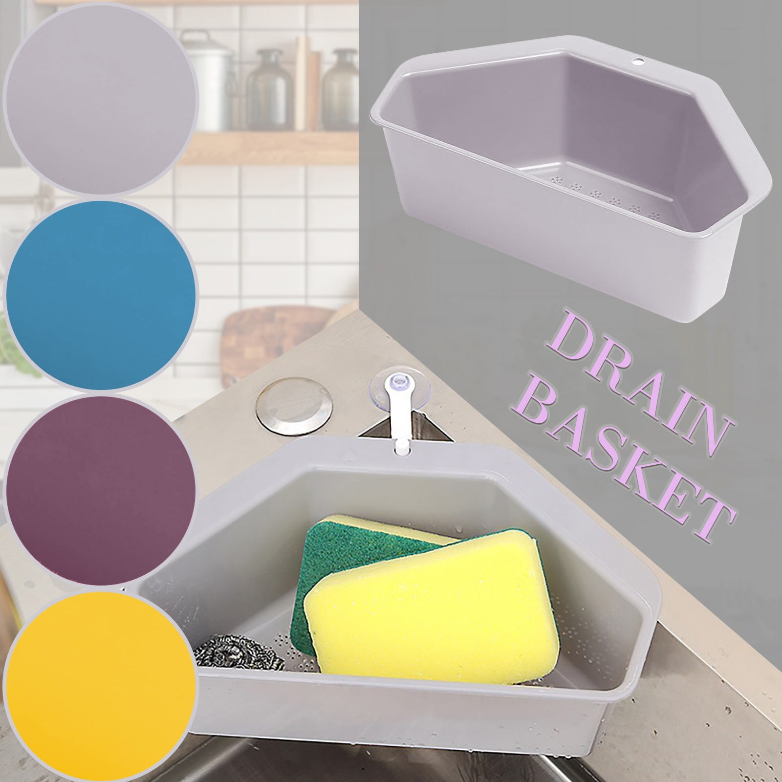 Huayishang Dish Drying Rack Clearance, Kitchen Leaking Basket Triangular Kitchen Waste Leaking