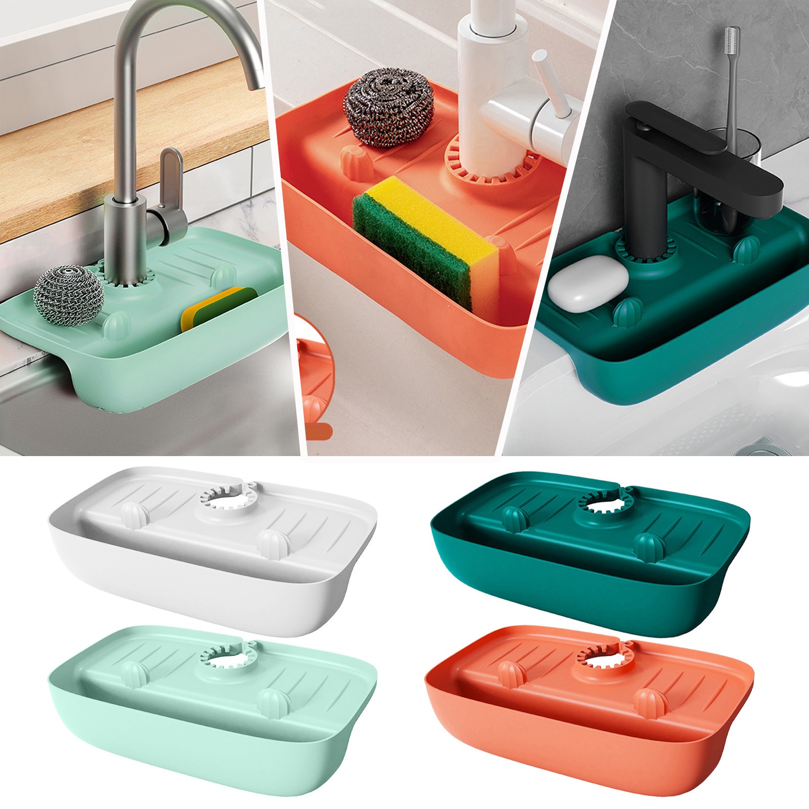 Huayishang Dish Drying Rack Clearance, Sink Holder Sink Rack with Drain Basket Kitchen Sink