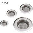 thumbnail image 1 of Huayishang Filter 4Pcs Stainless Steel Sink Filter Bathtub Screen Drain Anti Clogging Filter Floor Sink Screen for Kitchen Bathroom, Kitchen Essentials Clearance Sale Silver, 1 of 4