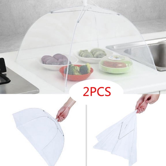 Huayishang Food Cover Tents Clearance, 2 Large Pop-Up Mesh Screen Protect Food Cover Tent Dome Net Umbrella Picnic Kitchen Essentials