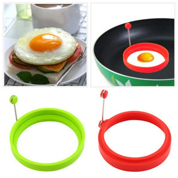 Huayishang Fried Egg Cooker Ring Clearance, Silicone Omelette Ring Round Omelette Omelette Omelette Mould Kitchen Gadgets Green