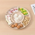 thumbnail image 1 of Huayishang Fruit Tray Food Storage Tray Nut Platter Candy Snacks Server Dish Divided Dried Fruit Snack Plate Serving Platter for Party, Kitchen Essentials Clearance Sale Beige, 1 of 4