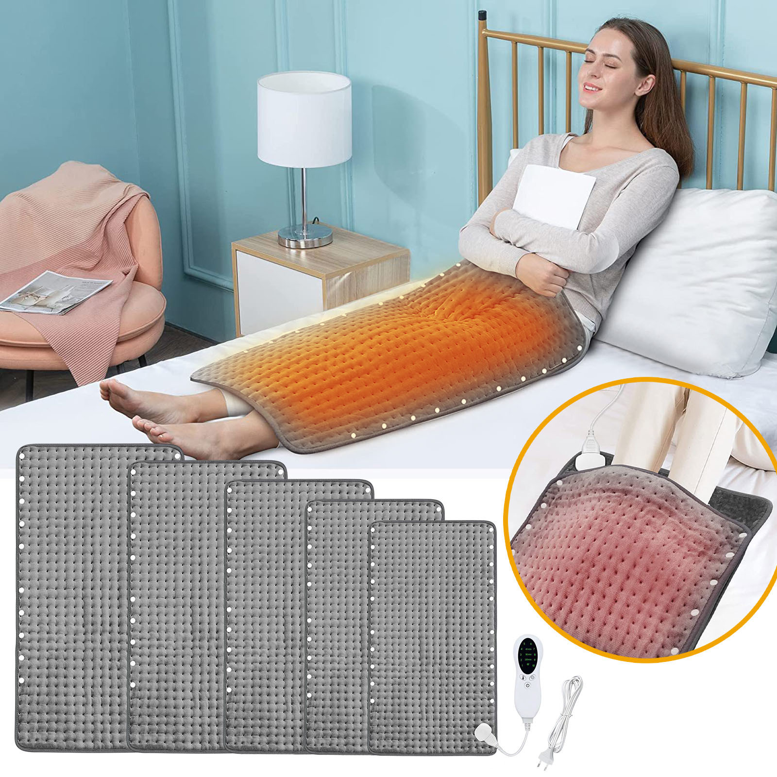 Huayishang Heated Blanket Clearance, Electric Blanket Foot Warmer Warm Body 3 Kinds of Timers