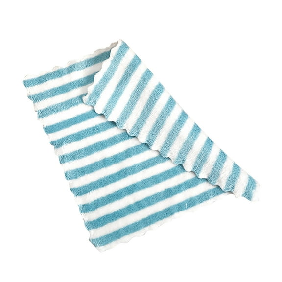 Huayishang Household Rags Dishcloth Double-Sided Thickened Coral Fleece Straight Stripes Blue, Kitchen Essentials Clearance Sale