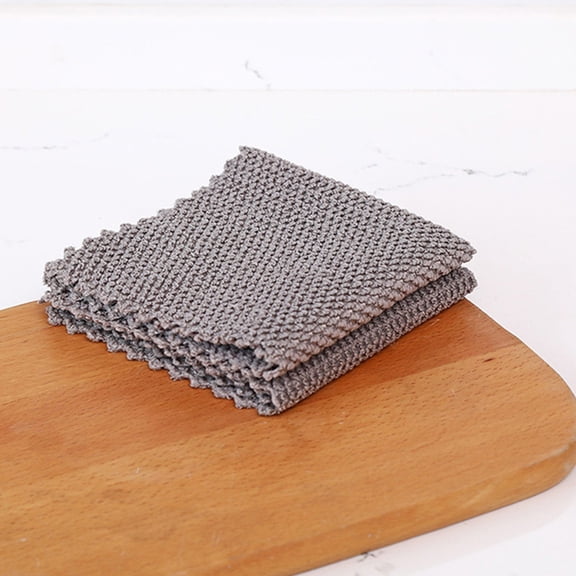 Huayishang Household Rags Pearl Cloth Household Kitchen Cleaning Cloth Thick Absorbent Dishwashing Cloth Gray, Kitchen Essentials Clearance Sale