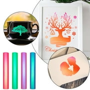 Huayishang Htvront Heat Transfer Vinyl Clearance, Permanent Self-Adhesive Vinyl Pack Mixed Colorful Holographic Craft Vinyl Plotters Wall Decor Blue