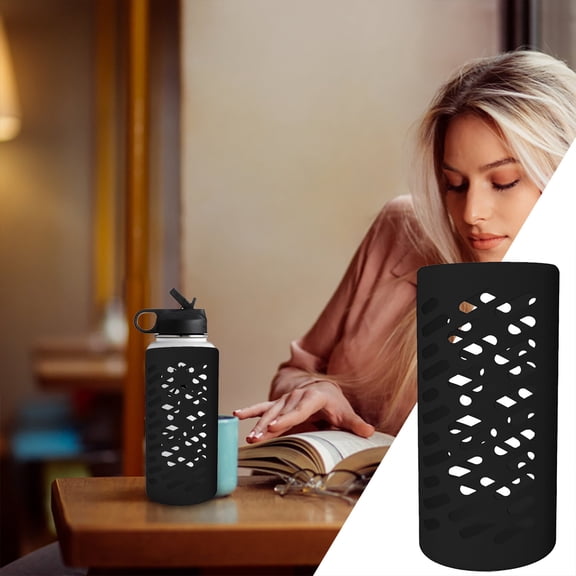 Huayishang Kitchen Bottle Holder Bottle Silicone Sleeve Non Slip Ive Cover Thick 18Oz, Kitchen Essentials Clearance Sale Dark Blue