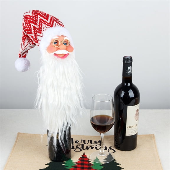 Huayishang Kitchen Bottle Holder Christmas Santa Claus Head Decorative Bottle Cap, Kitchen Essentials Clearance Sale