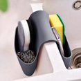 thumbnail image 1 of Huayishang Kitchen Drain Rack Alltopbargains Black Saddle Double Sink Caddy Kitchen Organizer Storage Sponge Holder New, Kitchen Essentials Clearance Sale Black, 1 of 5