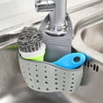 thumbnail image 1 of Huayishang Kitchen Drain Rack, Kitchen Essentials Clearance Sale Kitchen Hanging Sponge Holder Adjustable Rubber Sink Dishwashing Liquid Drainer Brush Rack Draining Basket for Scrubber, 1 of 7