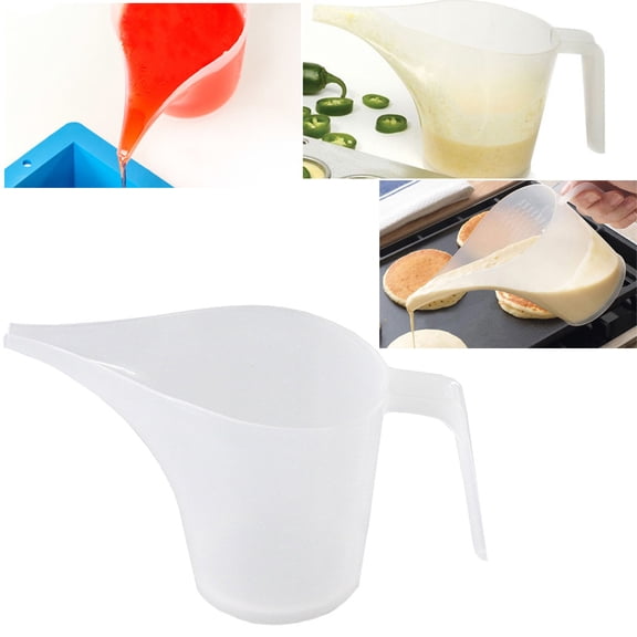 Huayishang Kitchen Fork Tip Measuring Cooking Jug Plastic Kitchen Mouth Cup Graduated Kitchen，Dining & Bar, Kitchen Essentials Clearance Sale White