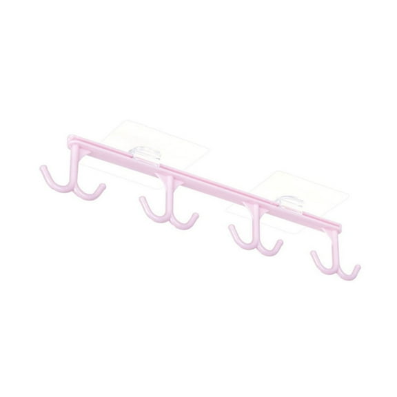 Huayishang Locker Shelf Kitchen Strong Traceless Nail-Free Hook Cabinet Wall Cabinet Storage Rack Multi-Function Wardrobe Row Hook Storage Rack Pink A, Kitchen Essentials Clearance Sale
