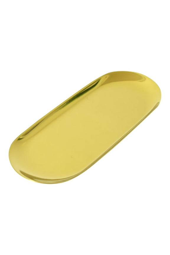 Locker Shelf Stainless Steel Oval Plate Jewelry Rack Metal Tray Dessert Plate Storage Plate Gold Large, Kitchen Essentials Clearance Sale
