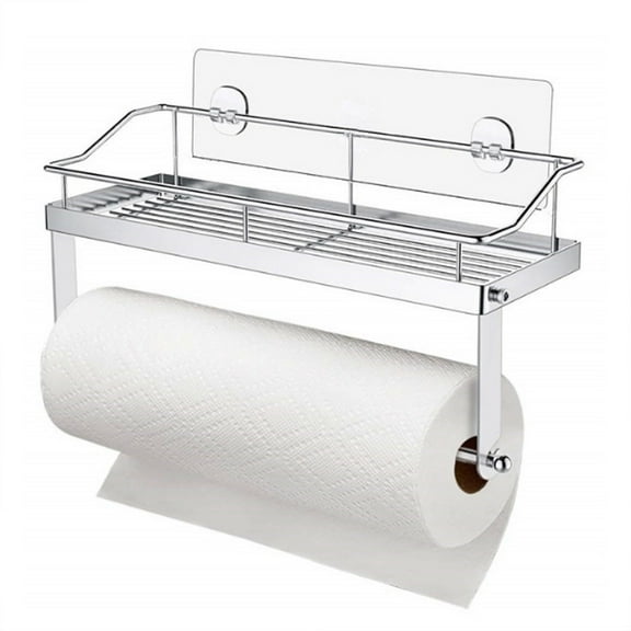 Huayishang Locker Shelf Stainless Steel Seamless Storage Rack with Paper Towel Holder, Kitchen Essentials Clearance Sale Silver