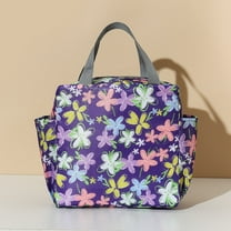 Huayishang Lunch Box for Women Aluminum Foil Thickened Bento Bag Cloth Lunch Box Bag Work with Food Utensils Lunch Packaging Bag, Kitchen Essentials Clearance Sale Purple