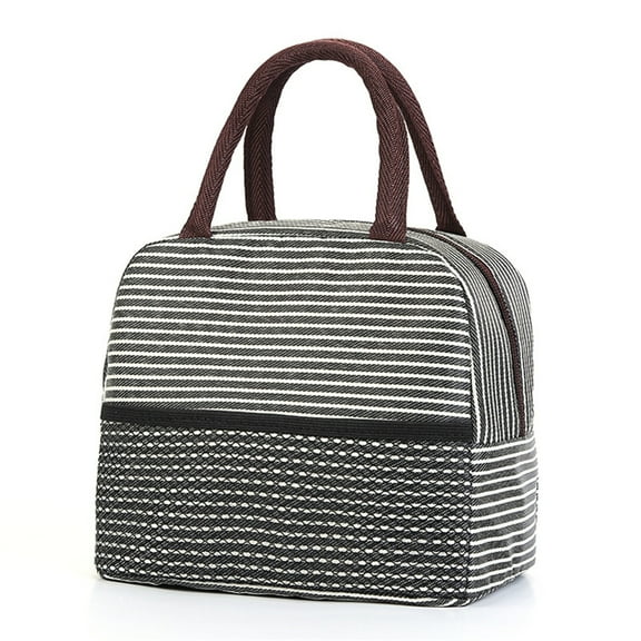 Huayishang Lunch Box for Women Bento Bag Portable Lunch Box Bag Simple Picnic Bag Thick Aluminum Foil Mommy Back Milk Storage Shoulder Bag, Kitchen Essentials Clearance Sale Black