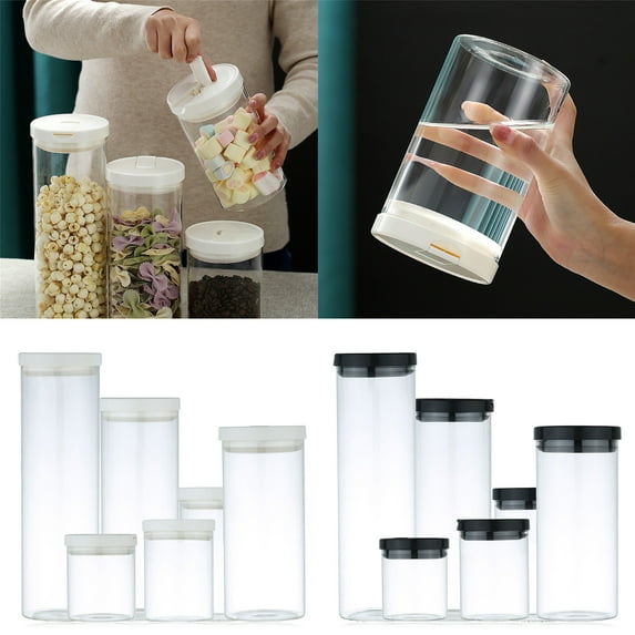 Huayishang Mason Jar Clearance, Sealing Jar Coffee Powder Coffee Beans Glass Jar Storage Jar Snack Sugar Dried Fruit Jar Dry Goods Glass Storage Jar Kitchen Essentials White 3