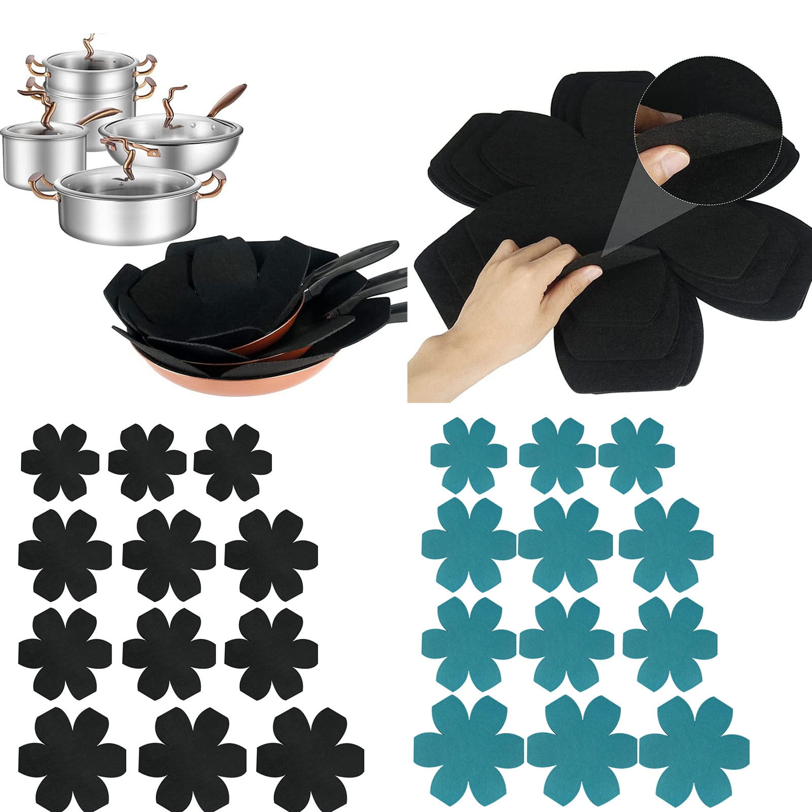 Aazon.co: PRETYZOO 6pcs Pot Protectors, 7-9'' 3 Sizes Felt Pan