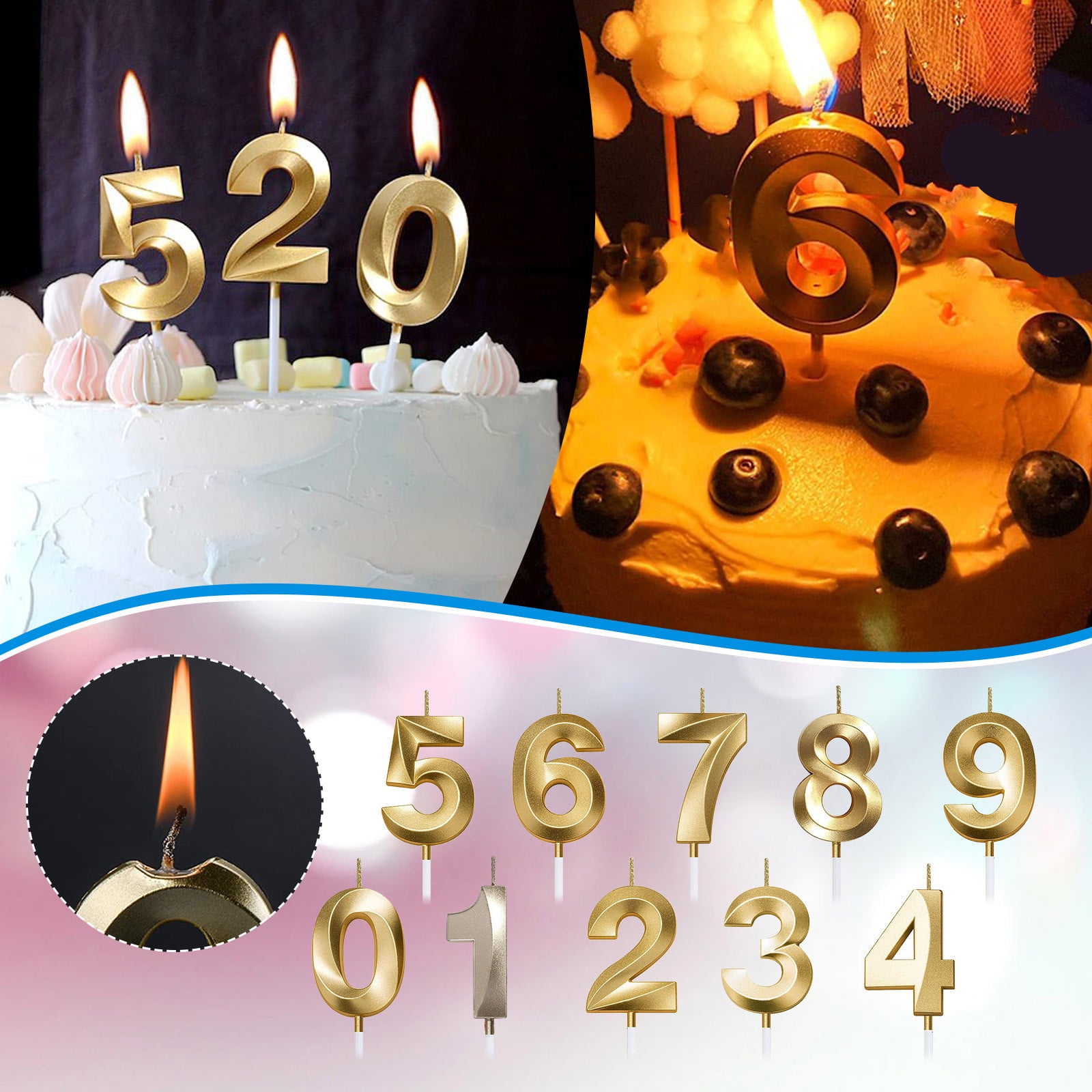Huayishang Party Decorations Clearance, Birthday Number Candle 3D Shape ...