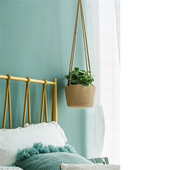 Huayishang Plant Pots Clearance, Macrame Plant Hanger Indoor Outdoor Hanging Planter Basket Cotton Rope Garden Supplies Beige