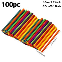 Huayishang Popsicles Molds Diy Handmade Round Wooden Sticks Colorful Popsicle Sticks Ice Cream Sticks (100Pc), Kitchen Essentials Clearance Sale