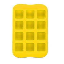 Huayishang Silicone Molds 12-In-1 Porous Silicone Cake Mold Silicone Mousse Mold 1Pc Yellow Square, Kitchen Essentials Clearance Sale Yellow