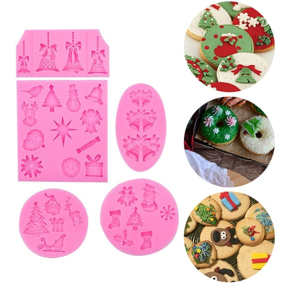 Huayishang Silicone Molds 5Pc Washable Silicone Cake Cake Candy Chocolate Decorating Tray Diy Craft Project, Kitchen Essentials Clearance Sale Hot Pink