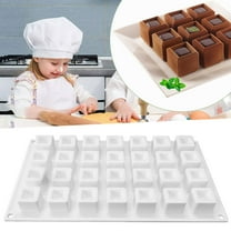 Huayishang Silicone Molds Fluted Square Cake Tools Silicone Chocolate Making Tools Diy French Baking Tools, Kitchen Essentials Clearance Sale White