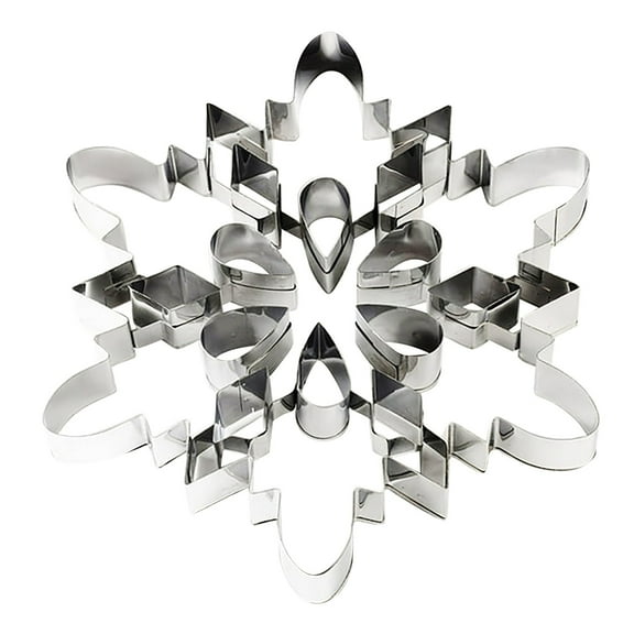 Huayishang Silicone Molds Large Snowflake Cookie Cutter 7.5 Inch –Tin Plated Steel Cookie Cutters Large Snowflake Cookie, Kitchen Essentials Clearance Sale Silver
