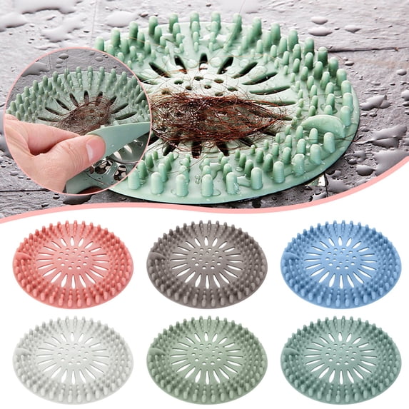 Huayishang Sink Drain Strainer Clearance, Sink Sewer Filter Screen Bathroom Floor Drain Odor Proof Toilet Sink Anti Clogging Hair Filter Bathroom Accessories Blue