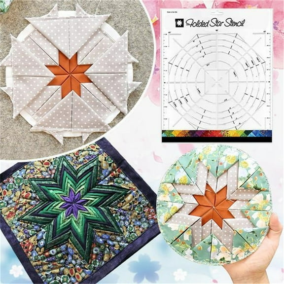 Huayishang Stitch Template Clearance, Sewing Ruler, Folded Star Guide Template, Multipurpose Bowl Pattern Sewing Template, Diy Craft Stencil Cut Tool Household Diy Kits for Adults
