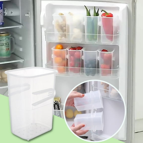 Huayishang Storage Box Multifunctional Storage Box Refrigerator Side Door Storage Box Transparent, Kitchen Essentials Clearance Sale Clear