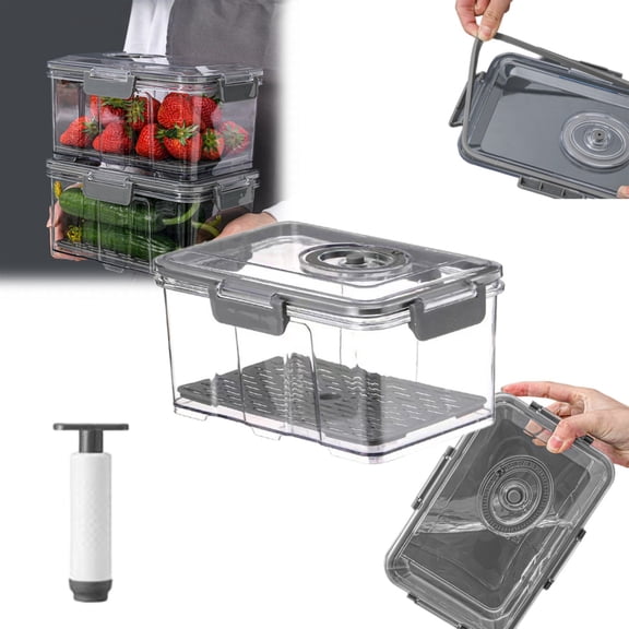 Huayishang Storage Box Vacuum Seal Containers Food Fresh Container for Vacuum Seal Vacuum Container, Kitchen Essentials Clearance Sale Grey