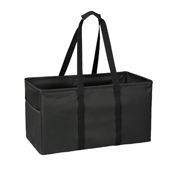 Huayishang Storage Rack Cloth Picnic Basket Outdoor Spring Trip Large Capacity Hand Basket Foldable Storage Basket Garden Vegetable Basket, Kitchen Essentials Clearance Sale Black