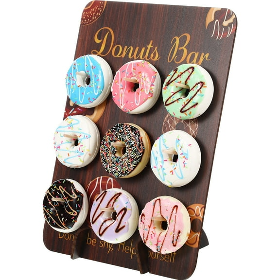 Huayishang Storage Rack Donut Display Stand Donut Support Display Stand Birthday Holiday Donut Wooden Donut Board Brown, Kitchen Essentials Clearance Sale Brown